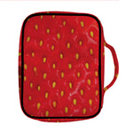 Red Strawberry Print Front Pocket Bible Bag