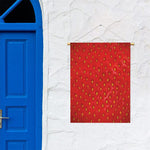 Red Strawberry Print Garden Flag