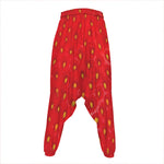 Red Strawberry Print Hammer Pants