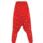 Red Strawberry Print Hammer Pants