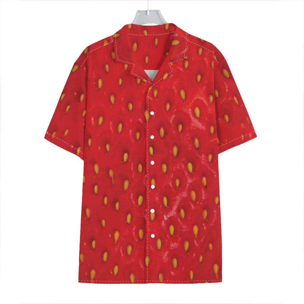Red Strawberry Print Hawaiian Shirt