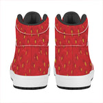 Red Strawberry Print High Top Leather Sneakers