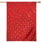 Red Strawberry Print House Flag