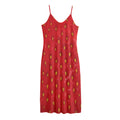 Red Strawberry Print Jersey Midi Cami Dress