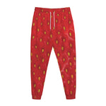 Red Strawberry Print Jogger Pants
