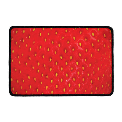 Red Strawberry Print Kitchen Mat