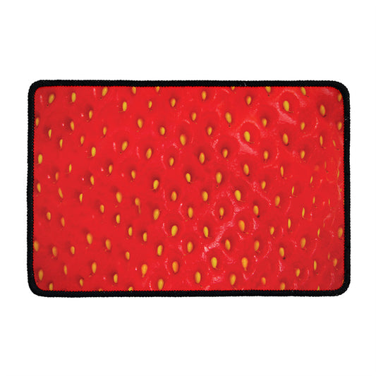 Red Strawberry Print Kitchen Mat