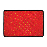 Red Strawberry Print Kitchen Mat