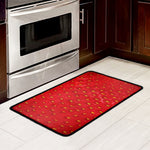 Red Strawberry Print Kitchen Mat