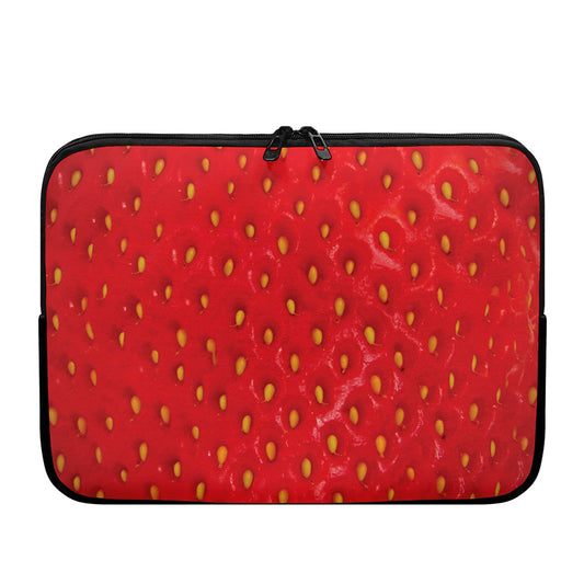 Red Strawberry Print Laptop Sleeve