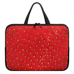 Red Strawberry Print Laptop Sleeve With Handle