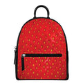 Red Strawberry Print Leather Backpack