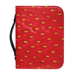 Red Strawberry Print Leather Bible Cover