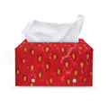 Red Strawberry Print Leather Tissue Box Cover