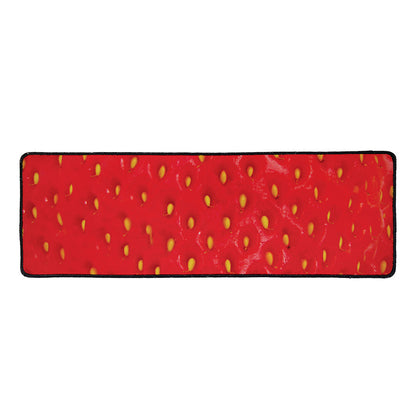 Red Strawberry Print Long Kitchen Mat