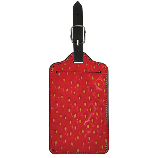 Red Strawberry Print Luggage Tag
