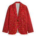Red Strawberry Print Men's Blazer