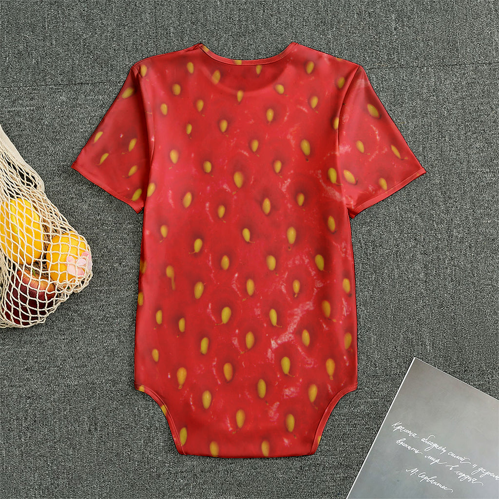 Red Strawberry Print Men's Bodysuit