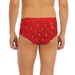 Red Strawberry Print Men's Briefs
