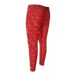 Red Strawberry Print Men's Compression Pants