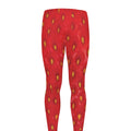 Red Strawberry Print Men's Leggings