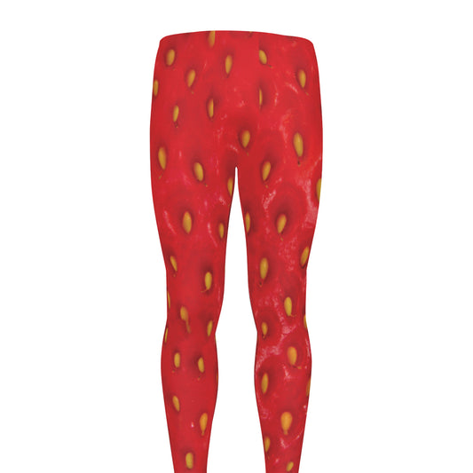 Red Strawberry Print Men's leggings