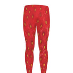 Red Strawberry Print Men's leggings