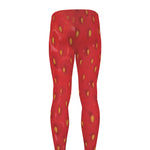 Red Strawberry Print Men's leggings