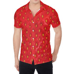 Red Strawberry Print Men's Shirt
