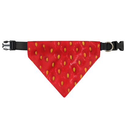 Red Strawberry Print Over The Collar Dog Bandana