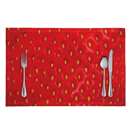 Red Strawberry Print Placemat