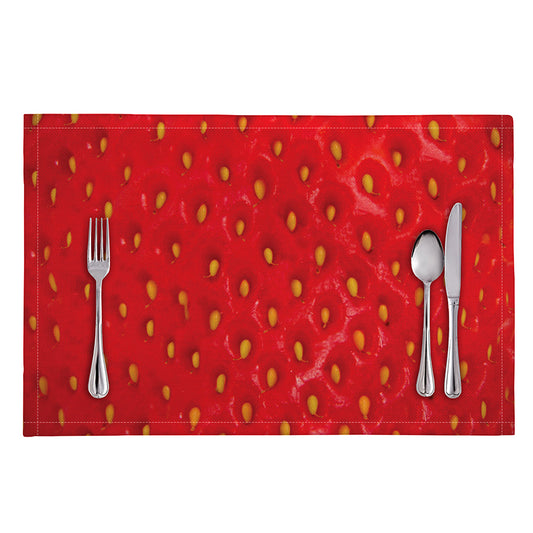 Red Strawberry Print Placemat