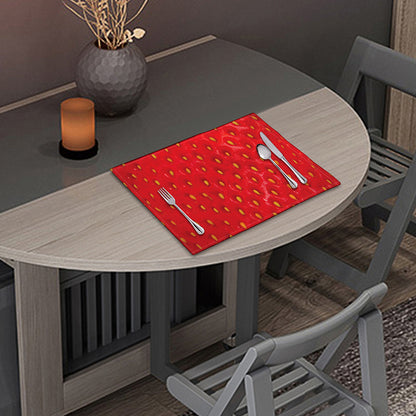 Red Strawberry Print Placemat