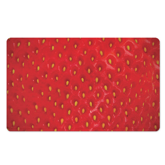 Red Strawberry Print Polyester Doormat