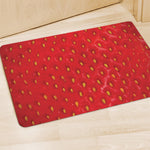 Red Strawberry Print Polyester Doormat