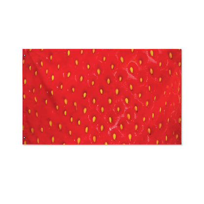 Red Strawberry Print Polyester Flag