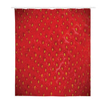 Red Strawberry Print Polyester Shower Curtain