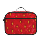 Red Strawberry Print Portable Lunch Bag