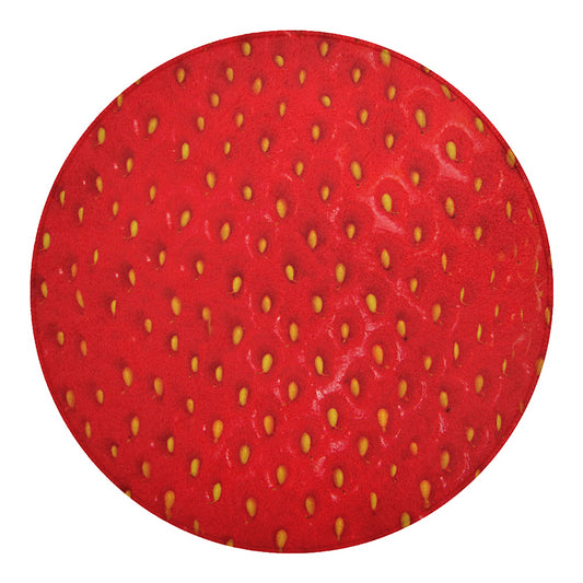 Red Strawberry Print Round Blanket