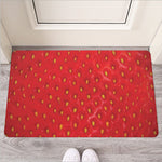 Red Strawberry Print Rubber Doormat