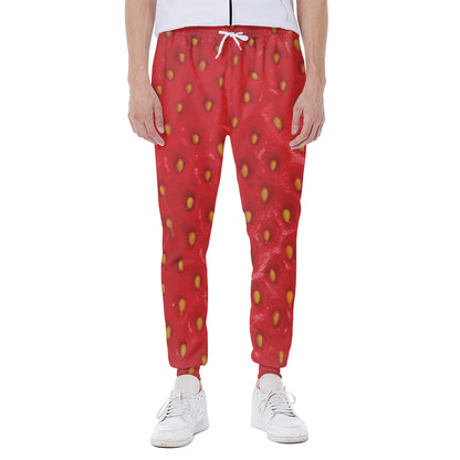 Red Strawberry Print Scuba Joggers