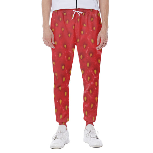 Red Strawberry Print Scuba Joggers