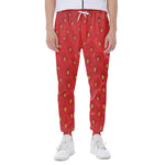 Red Strawberry Print Scuba Joggers