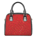 Red Strawberry Print Shoulder Handbag