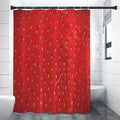Red Strawberry Print Shower Curtain