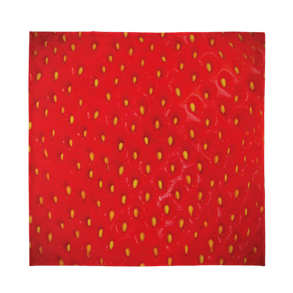 Red Strawberry Print Silk Bandana