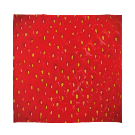 Red Strawberry Print Silk Bandana