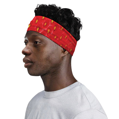Red Strawberry Print Sports Headband
