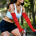 Red Strawberry Print Sun Protection Arm Sleeves