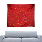 Red Strawberry Print Tapestry